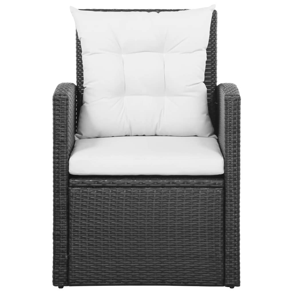 5-Delige Loungeset Met Kussens Poly Rattan Zwart