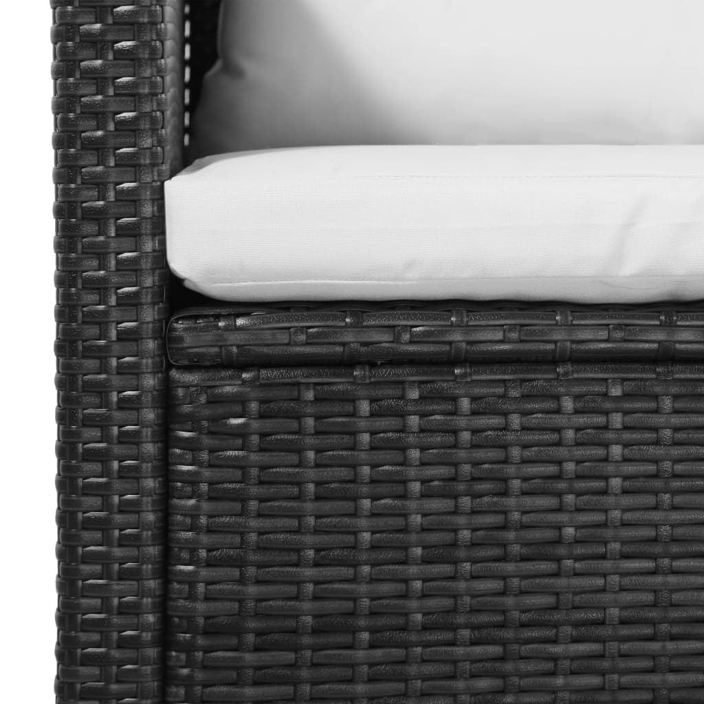 5-Delige Loungeset Met Kussens Poly Rattan Zwart