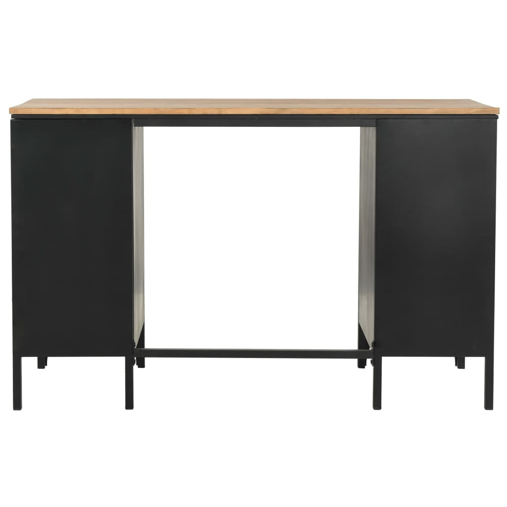 Bureau 120X50X76 Cm Massief Vurenhout En Staal