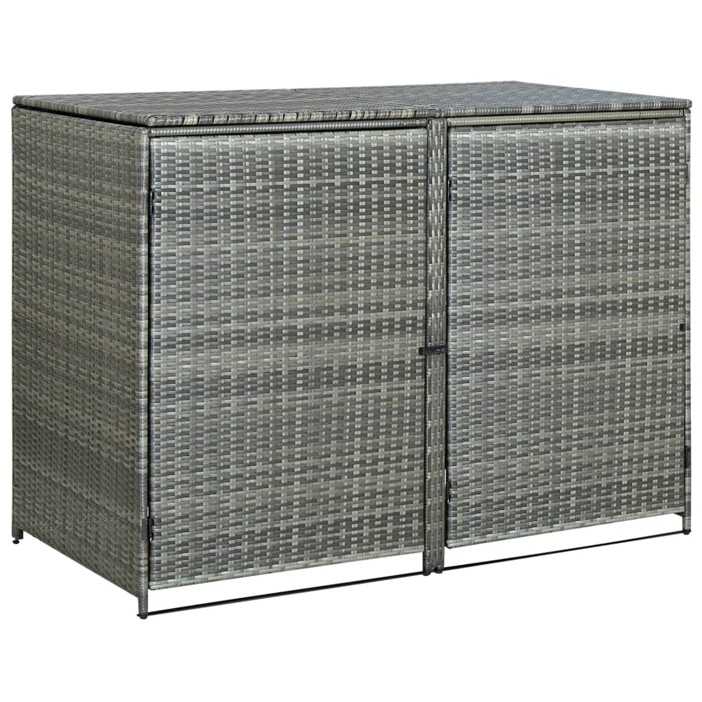 Containerberging Dubbel 148X77X111 Cm Poly Rattan Antraciet