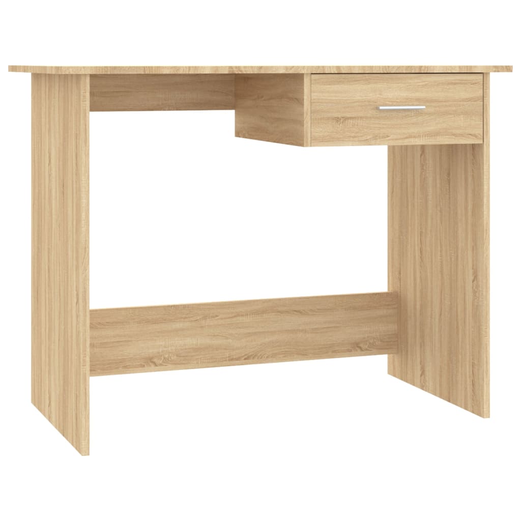 Bureau 100X50X76 Cm Bewerkt Hout Gerookt Eikenkleurig