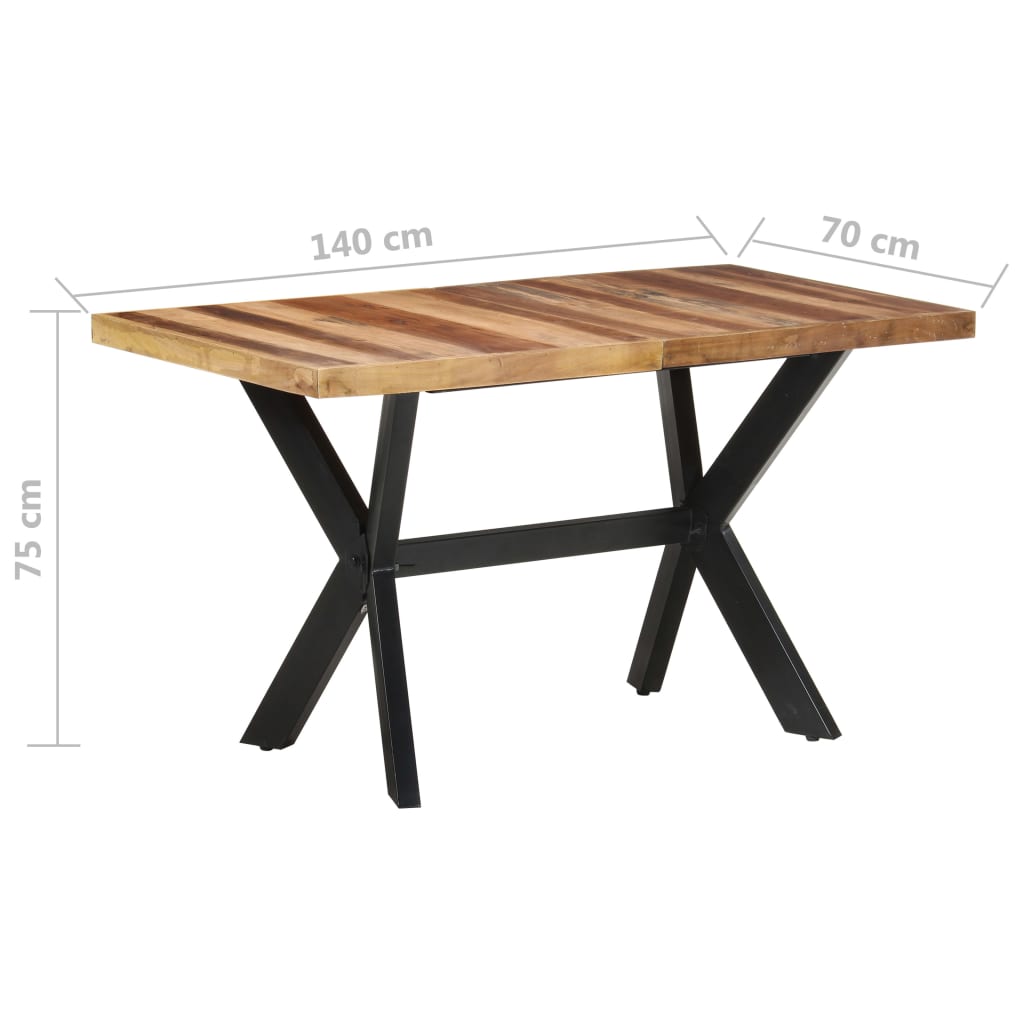 Eettafel Massief Hout Met Honingkleurige Afwerking