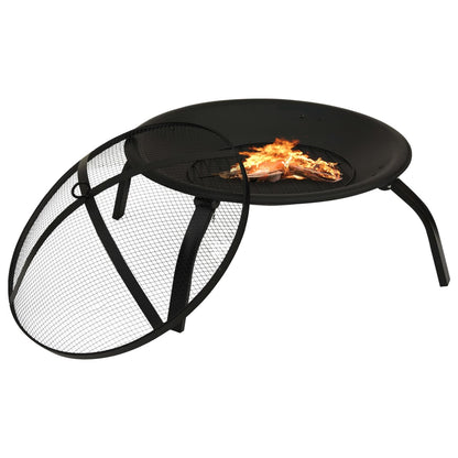 Vuurschaal En Barbecue 2-In-1 Met Pook 56X56X49 Cm Staal