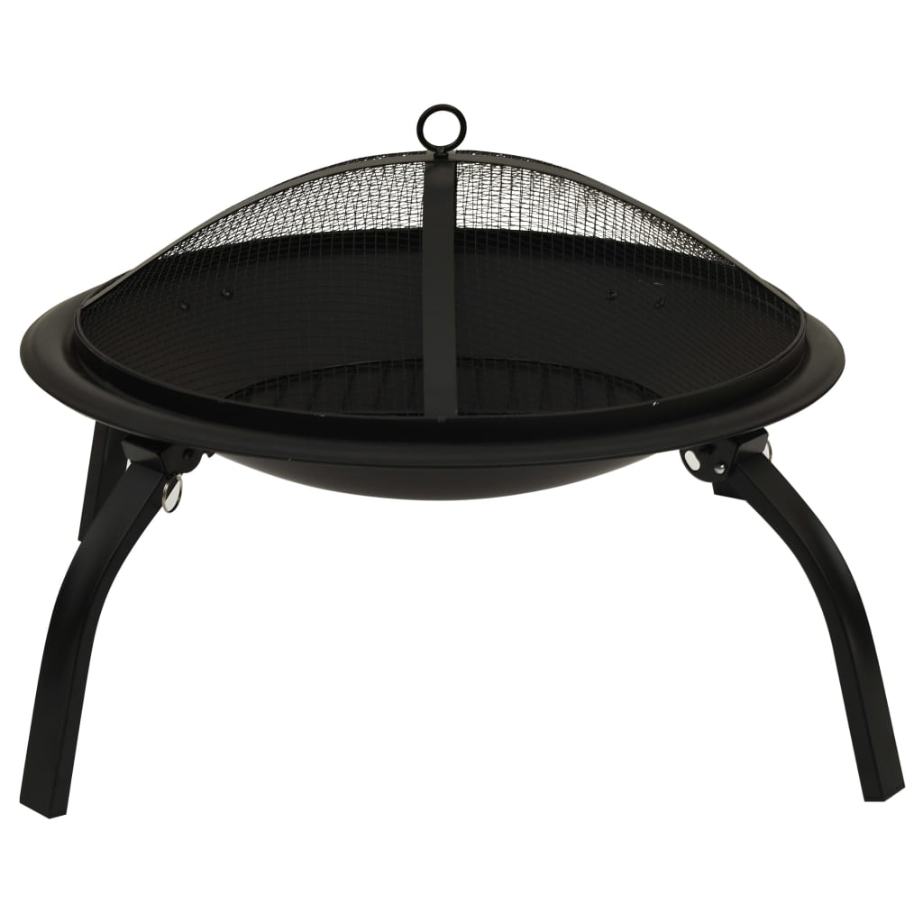 Vuurschaal En Barbecue 2-In-1 Met Pook 56X56X49 Cm Staal