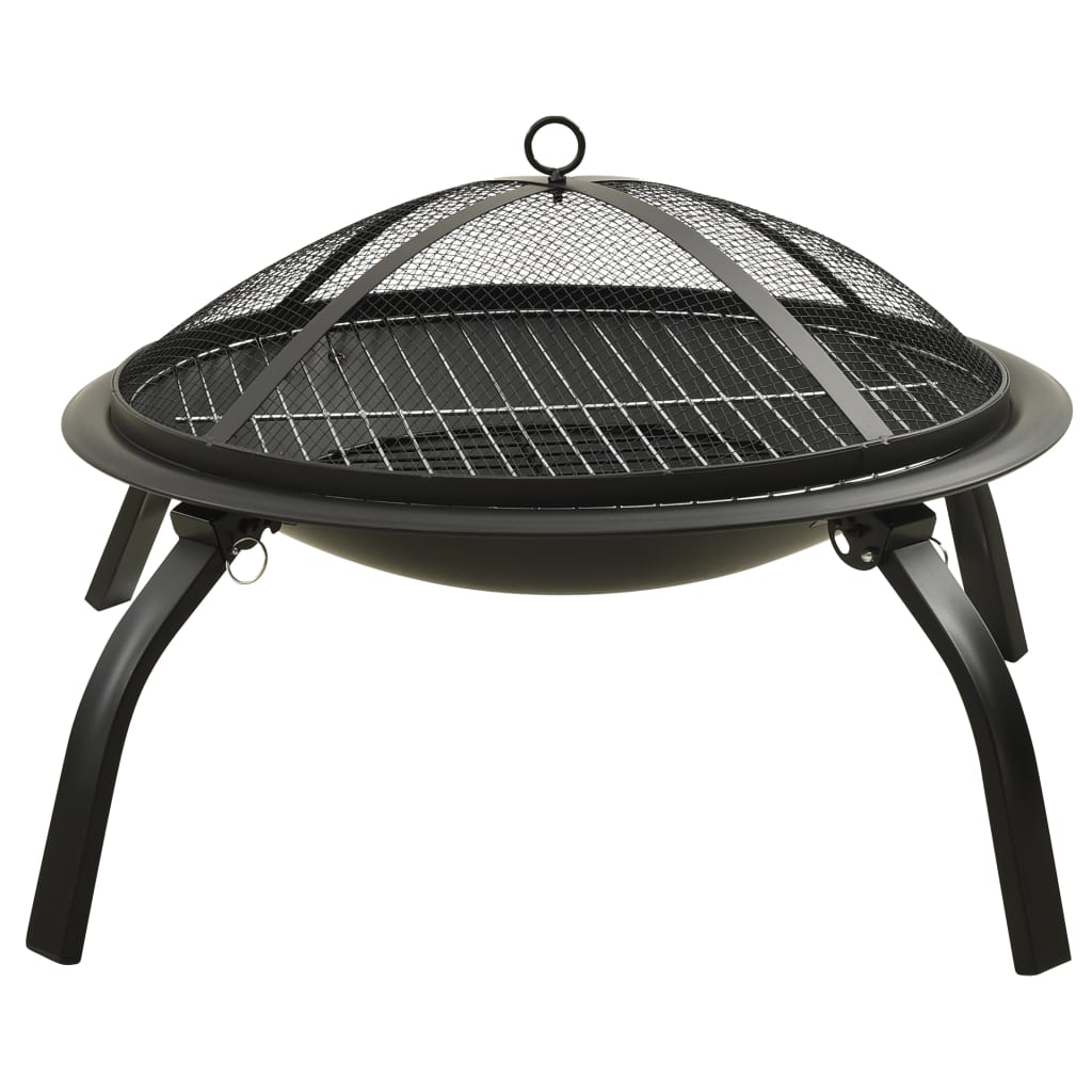 Vuurschaal En Barbecue 2-In-1 Met Pook 56X56X49 Cm Staal