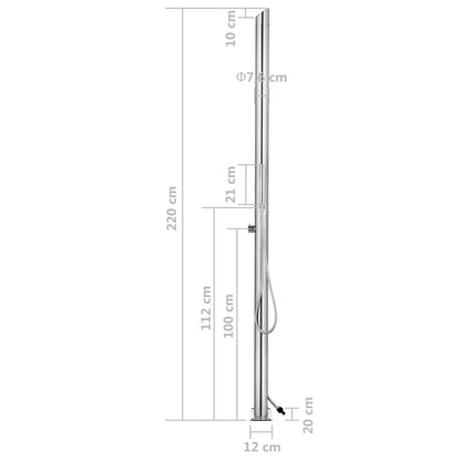 Buitendouche 220 Cm Roestvrij Staal