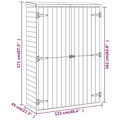 Tuinschuur 123X45X171 Cm Geïmpregneerd Massief Grenenhout