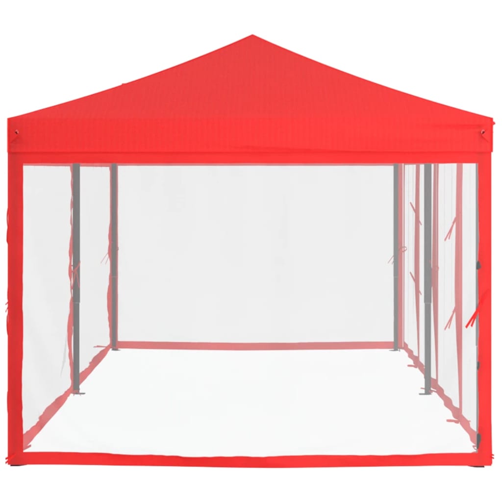 Partytent Inklapbaar Met Zijwanden 3X6 M Rood