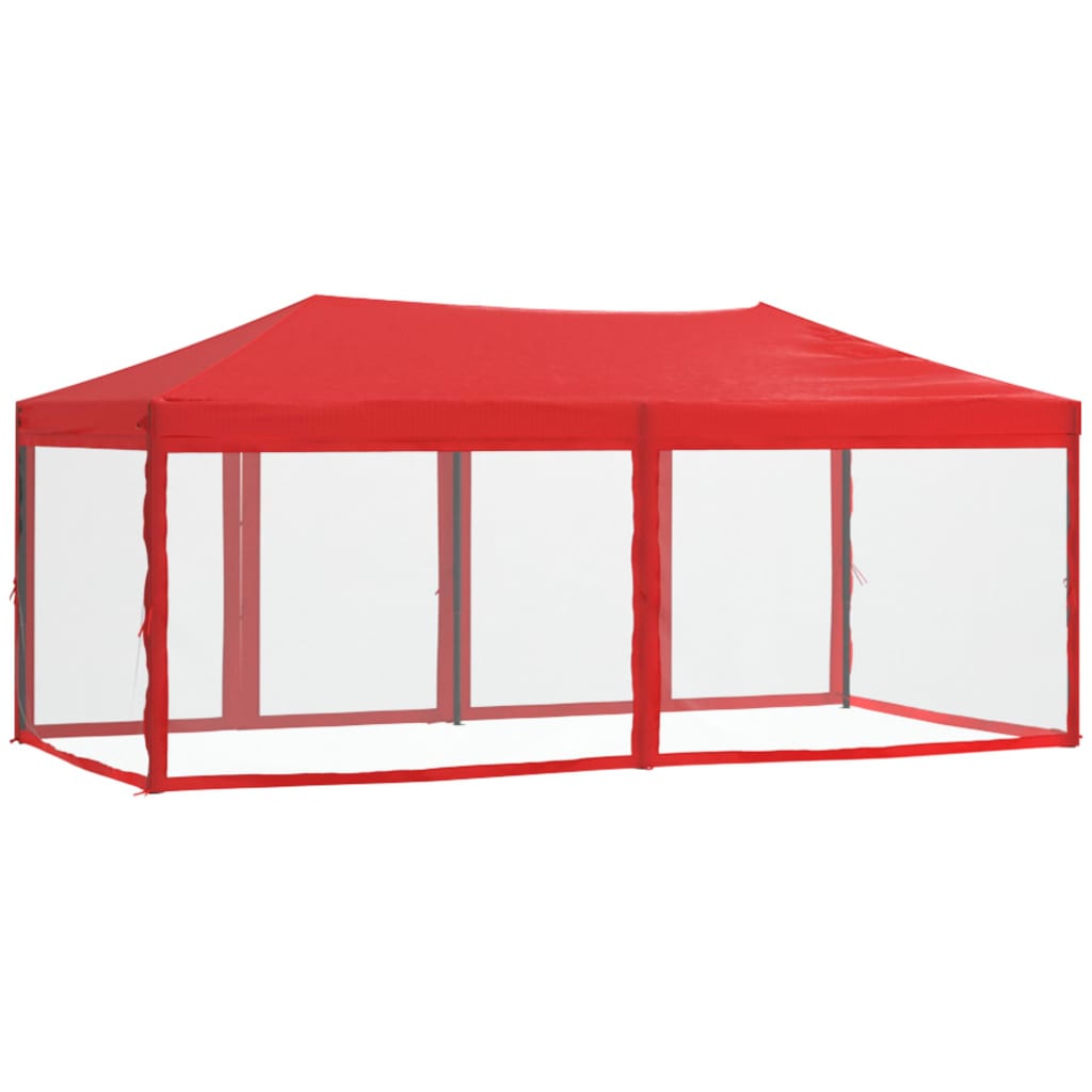 Partytent Inklapbaar Met Zijwanden 3X6 M Rood