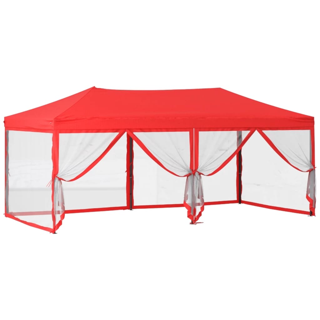 Partytent Inklapbaar Met Zijwanden 3X6 M Rood