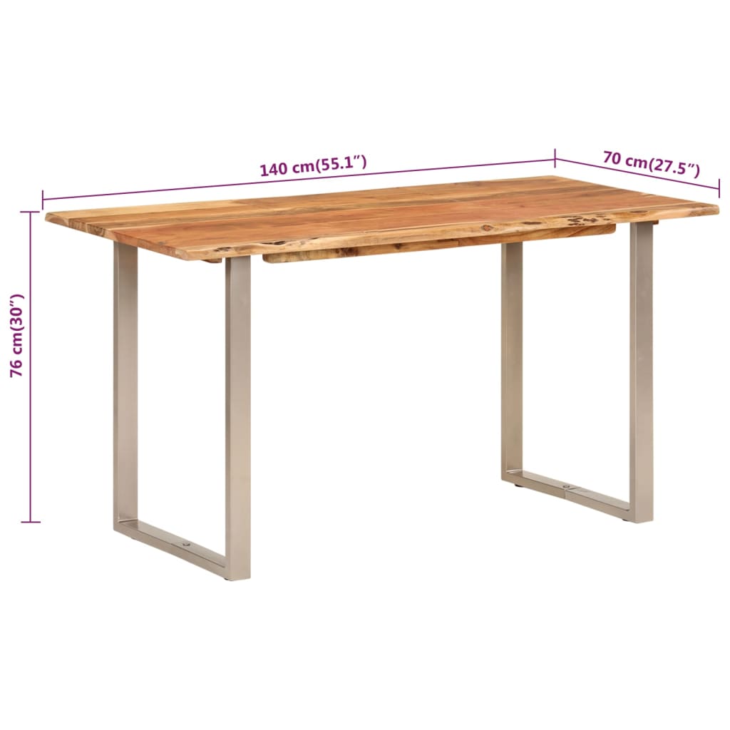 Eettafel 140X70X76 Cm Massief Acaciahout