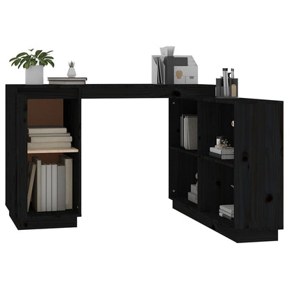 Bureau 110X50X75 Cm Massief Grenenhout Zwart