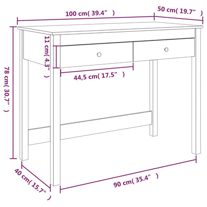 Bureau Met Lades 100X50X78 Cm Massief Grenenhout