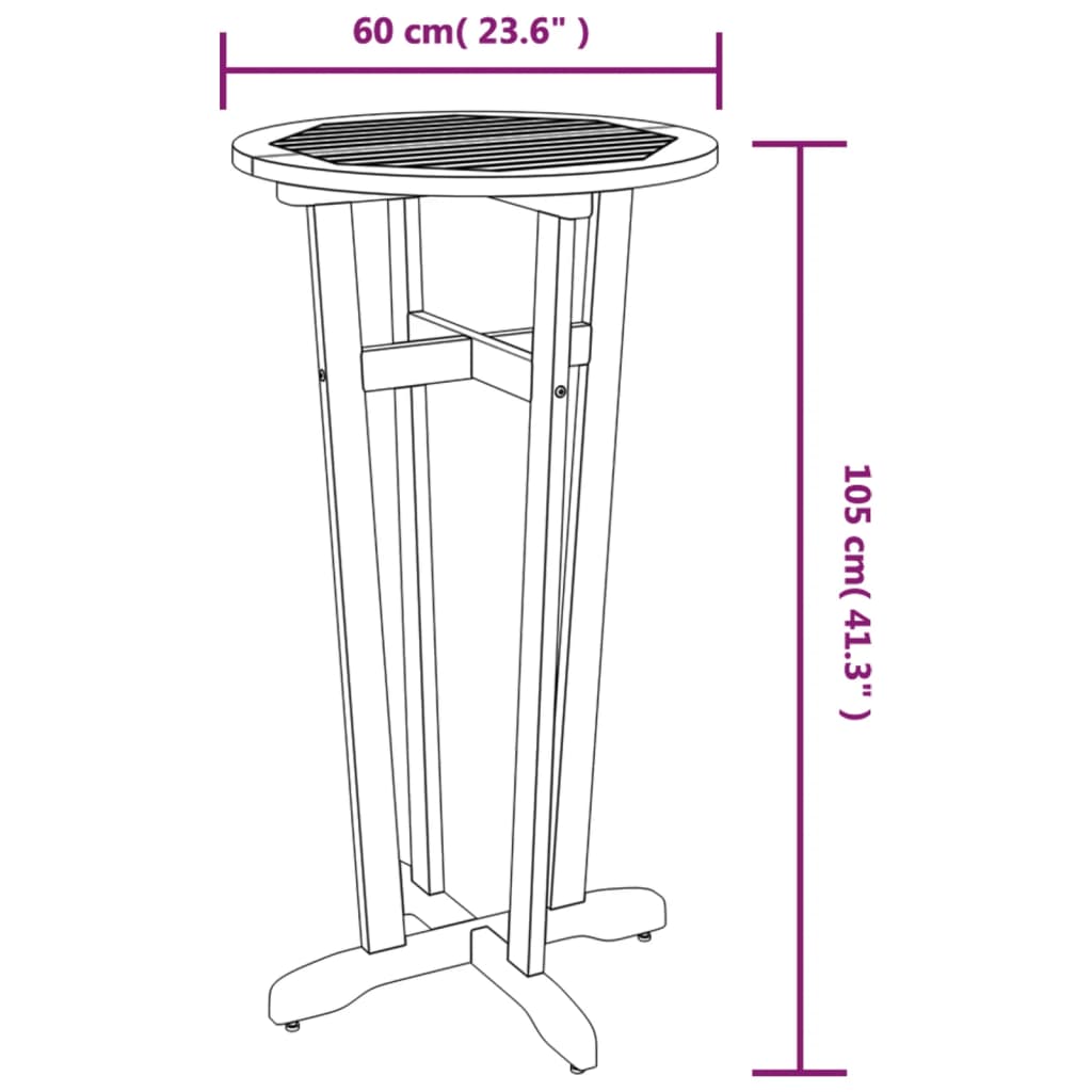 3-Delige Barset Massief Acaciahout