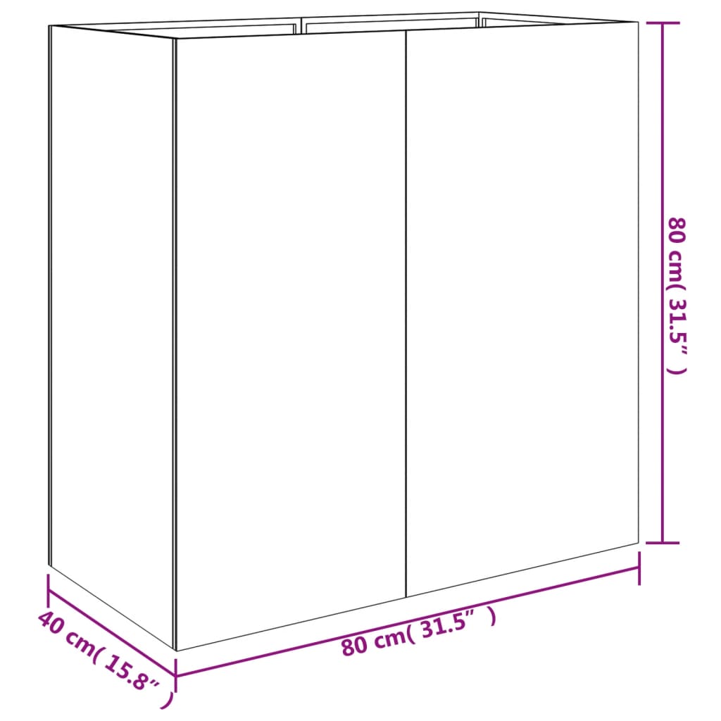 Plantenbak 40X80X80 Cm Cortenstaal