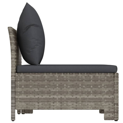 2-Delige Loungeset Met Kussens Poly Rattan Grijs