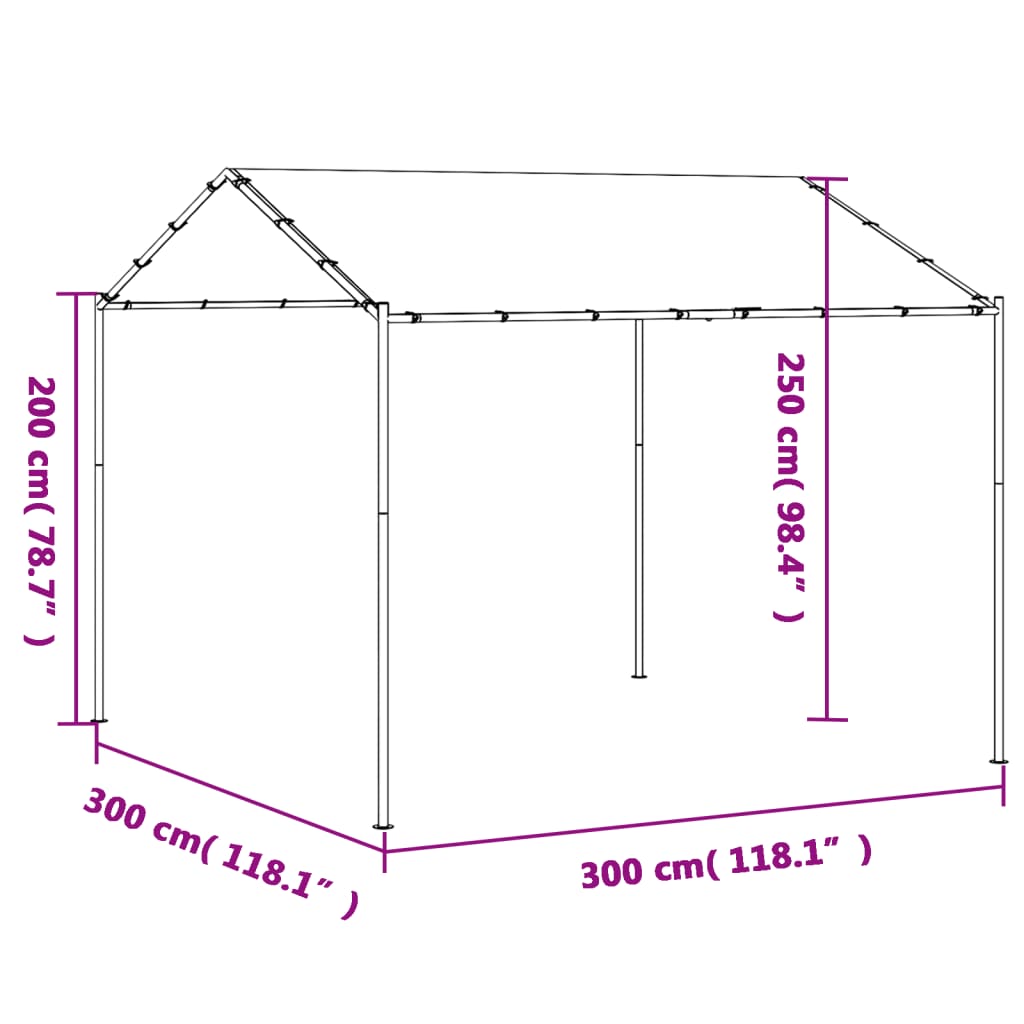 Tuinpaviljoen 3X3 M Staal En Stof Beige