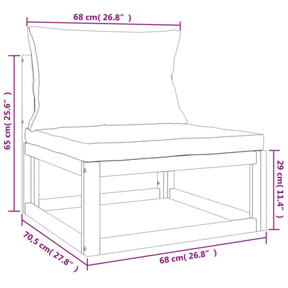 6-Delige Loungeset Met E Kussens Massief Hout