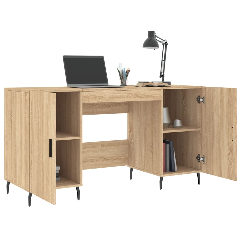 Bureau 140X50X75 Cm Bewerkt Hout Sonoma Eikenkleurig