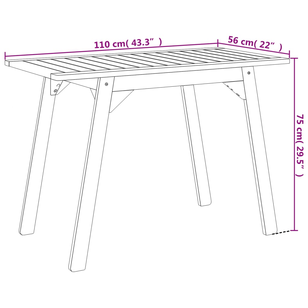 3-Delige Tuinset Massief Acaciahout