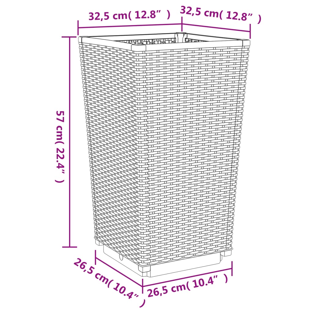 Plantenbakken 4 St 32,5X32,5X57 Cm Polypropeen Zwart