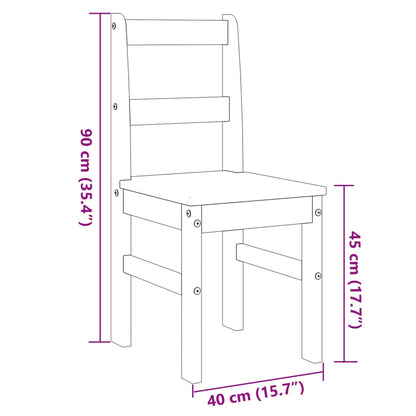 Eetkamerstoelen 2 St Panama 40X46X90 Cm Grenenhout Grijs Beige