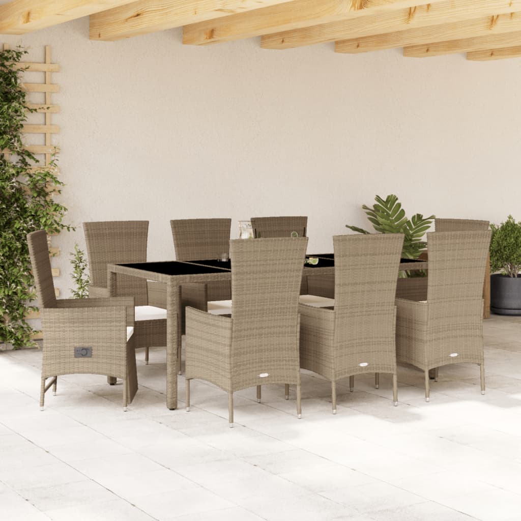 Tuinset Met Kussens Poly Rattan Beige