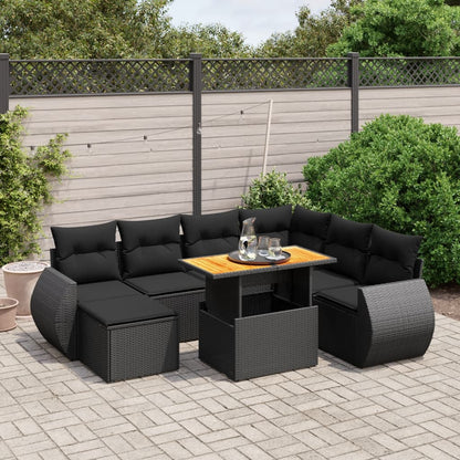 8-Delige Loungeset Met Kussens Poly Rattan