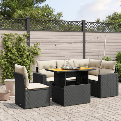 6-Delige Loungeset Met Kussens Poly Rattan