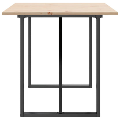 Eettafel O-Frame 140X80X75 Cm Massief Grenenhout En Gietijzer