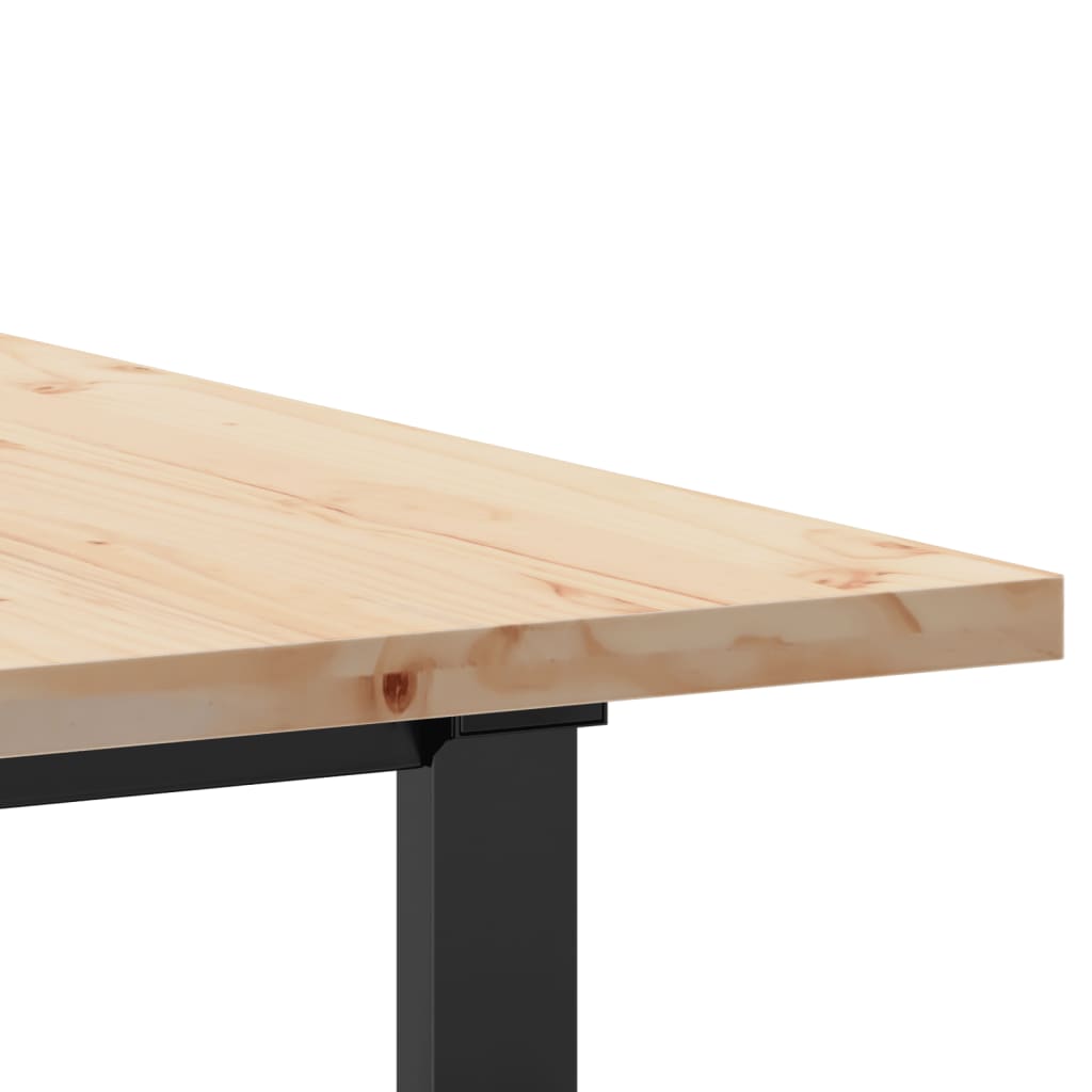 Eettafel O-Frame 140X80X75,5 Cm Massief Grenenhout En Gietijzer