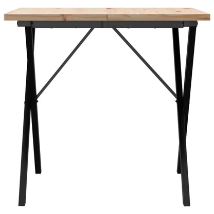 Eettafel X-Frame 90X90X75,5 Cm Massief Grenenhout En Gietijzer