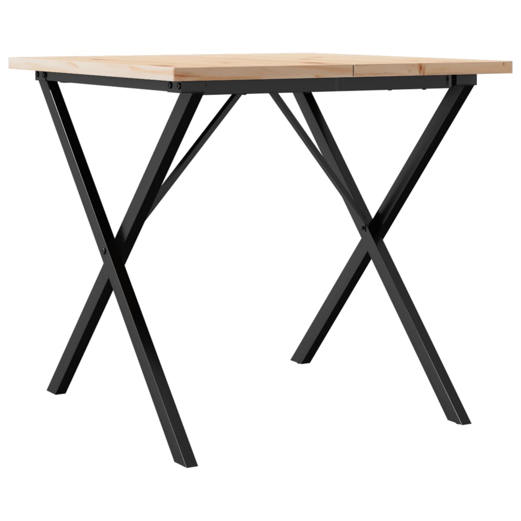 Eettafel X-Frame 90X90X75,5 Cm Massief Grenenhout En Gietijzer