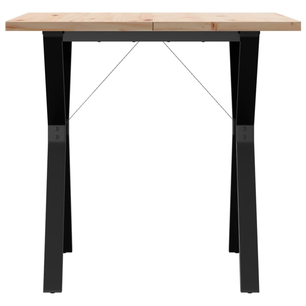 Eettafel Y-Frame 80X80X75,5 Cm Massief Grenenhout En Gietijzer