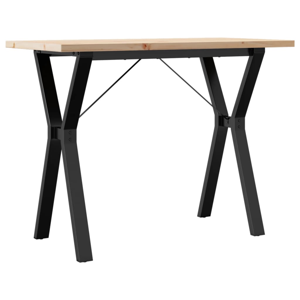 Eettafel Y-Frame 100X50X75,5 Cm Massief Grenenhout En Gietijzer