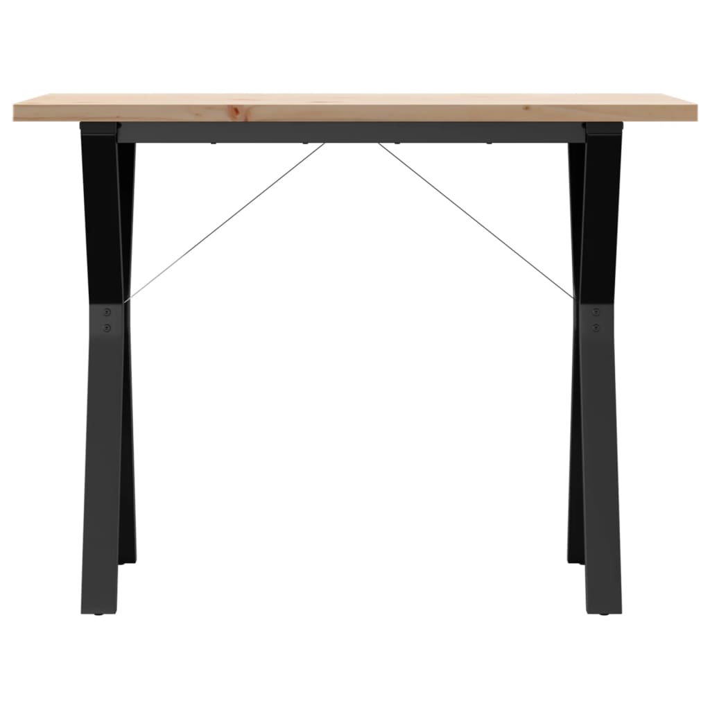 Eettafel Y-Frame 100X50X75,5 Cm Massief Grenenhout En Gietijzer