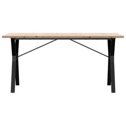 Eettafel Y-Frame 160X80X75,5 Cm Massief Grenenhout En Gietijzer