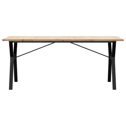 Eettafel Y-Frame 180X90X75,5 Cm Massief Grenenhout En Gietijzer