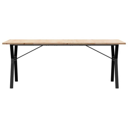 Eettafel Y-Frame 200X100X75,5 Cm Grenenhout En Gietijzer