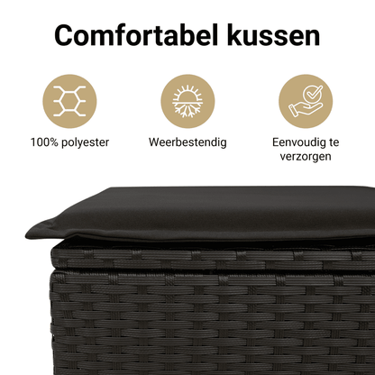 7-Delige Loungeset Met Kussens Poly Rattan - Cozy Home Store 